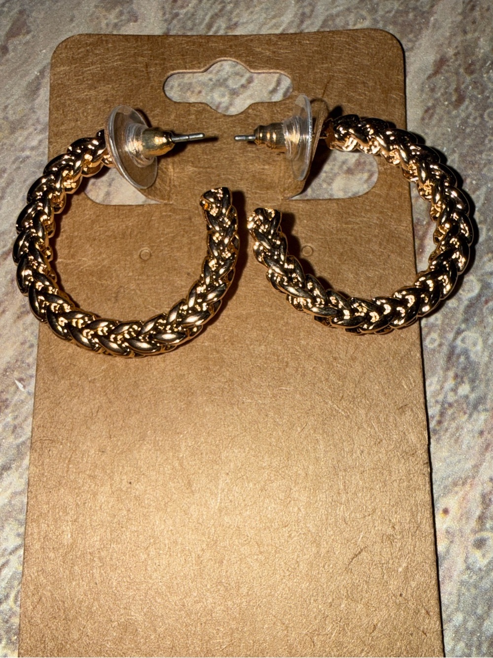 Gold Braided Hoop Earrings